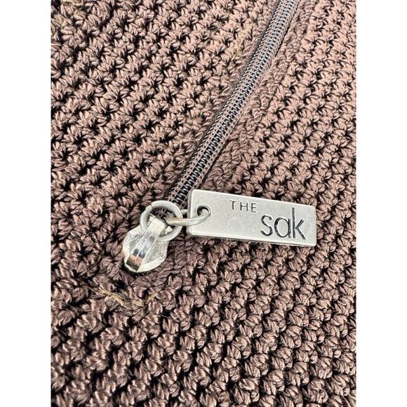 The Sak Brown Crochet Crossbody Hobo Bag Knit Shoulder Purse Boho Y2K Coastal - Picture 3 of 8